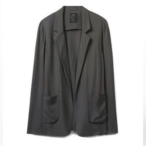 Aritzia Talula Kent Blazer Jacket Open Front Lightweight Drapey Gray Sz 4 Woman